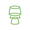Grünes Icon Teleskopkrone und Primärteil symbolisiert Teleskoptechnik und Konustechnik